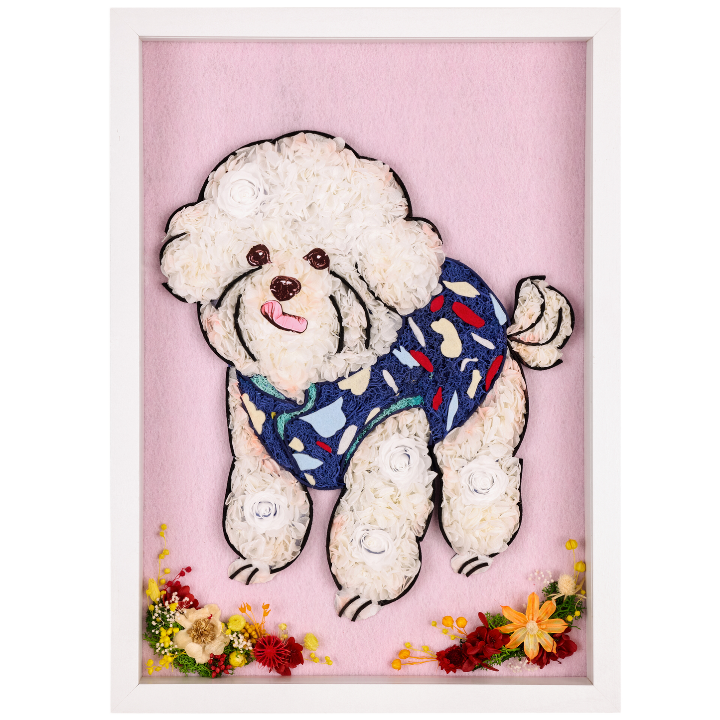 Custom Pet Floral Portrait – Handmade Keepsake